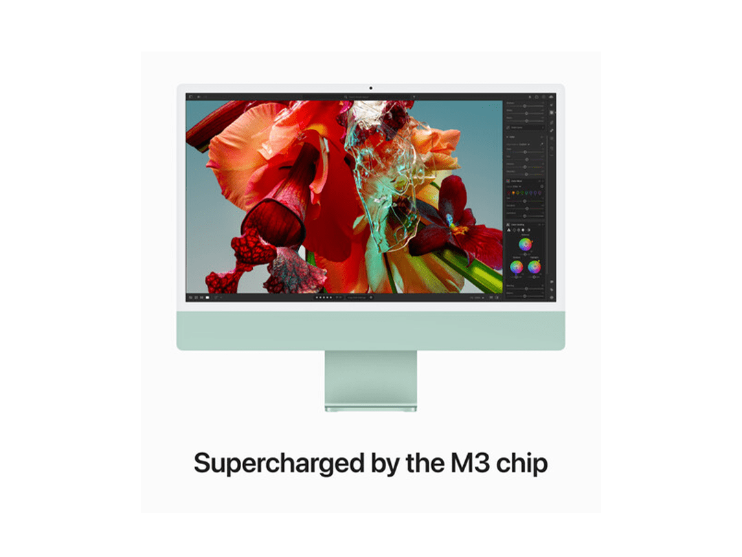 Apple iMac 24 inch M3 chip (8‑core CPU 8‑core GPU) / 8GB RAM / 256GB SSD / 24inch 4.5K Retina display / English Arabic Keyboard / macOS - Green in Qatar Apple iMac 24 inch M3 chip (8‑core CPU 8‑core GPU) / 8GB RAM / 256GB SSD / 24inch 4.5K Retina display / English Arabic Keyboard / macOS - Green in Qatar